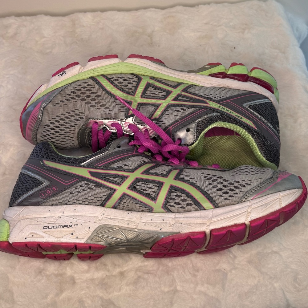Asics Women's Athletic Shoes - Gray and Pink with Green Accents size 9.5 - Picture 9 of 10